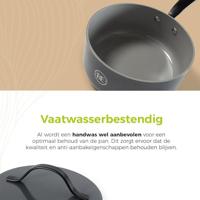 BE Living Steelpan met deksel ø 18 cm - keramische anti-aanbaklaag - PFAS-vrij - geschikt voor alle warmtebronnen - grijs - thumbnail