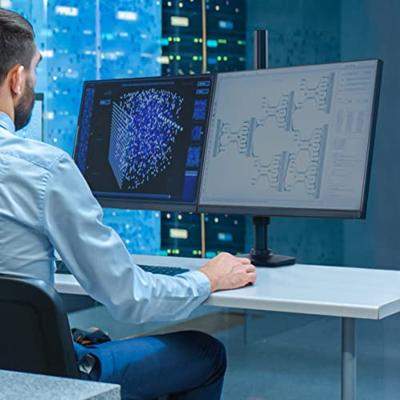 Ergotron LX Dual Arm Stacking Tall Desk Mount Tafelbeugel voor monitor Aantal monteerbare displays: 2 Display(s) 38,1 cm (15) - 101,6 cm (40) Zwart In hoogte