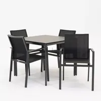 Tuinstoel Delia zwart met Carcassonne 90 x 90 cm - thumbnail