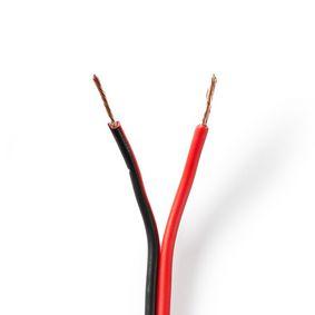 Speaker-Kabel | 2x 0,75 mm2 | 15,0 m | Folieverpakking | Zwart/Rood