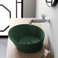 Waskom By Goof Mees Design Opbouw Wastafel Rond 42 cm Mat Groen - thumbnail