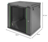 Digitus DN-19 12-U-EC-SW 19inch-wandkast (b x h x d) 600 x 638 x 450 mm 12 HE Zwart (RAL 9005) - thumbnail