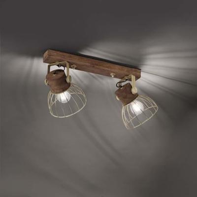 Just Light PlafondlampAlami bruin messing 2-lichts - 11487-60
