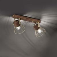 Just Light PlafondlampAlami bruin messing 2-lichts - 11487-60 - thumbnail