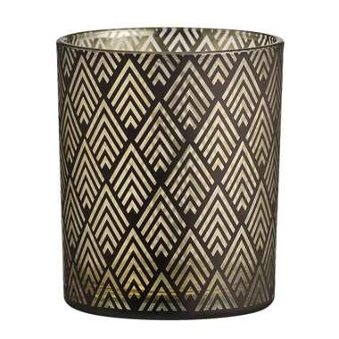 Waxinelichthouder Strauss - zwart/goudkleur - Ø8,8x10 cm