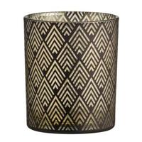 Waxinelichthouder Strauss - zwart/goudkleur - Ø8,8x10 cm - thumbnail