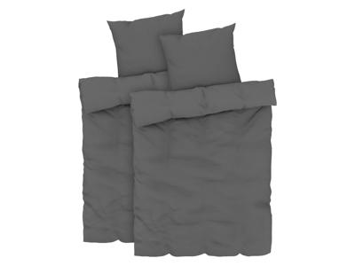 LIVARNO home 2 Satijnen dekbedovertrekken 140 x 200 cm (Donkergrijs)