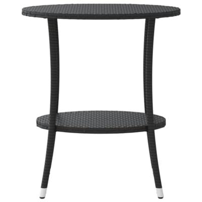 Tuinstoelen 2 st verstelbaar met tafel poly rattan zwart