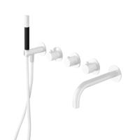 Hotbath Cobber afbouwdeel inbouw bad thermostaat met 2 stopkranen met uitloop mat wit CB7072EXTWH - thumbnail