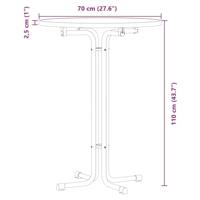 Eettafel 70x110 cm bewerkt hout en staal zwart - thumbnail