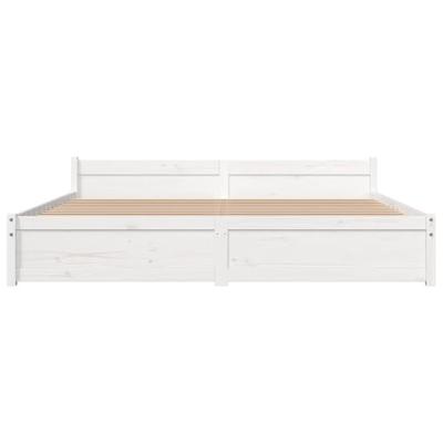 Bedframe massief hout wit 200x200 cm Bedframe massief hout wit 200x200 cm