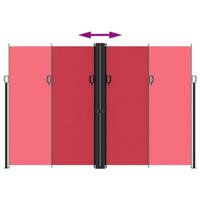 Windscherm uittrekbaar 220x600 cm rood - thumbnail