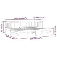 Slaapbank uitschuifbaar massief grenenhout zwart 2x(90x190) cm - thumbnail