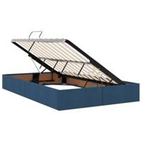 Opbergbed met matras met matras Blauw 120 x 200 cm Bewerkt hout - thumbnail