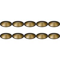 Spot Armatuur 10 Pack - Pragmi Pollon Pro - GU10 Inbouwspot - Rond - Zwart/Goud - Aluminium - Verdiept - Ø82mm - thumbnail