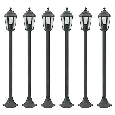 Paalverlichting voor tuin E27 110 cm aluminium donkergroen 6 st