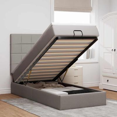 Bed met matras 90x200 cm stof taupe