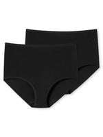 2-Pack Taille dames slip 95/5 Organic - Hoge biologisch katoenen dames onderbroeken - Maxi ondergoed - 48 - Zwart - Onderbroek - Ondergoed - 48 - - thumbnail