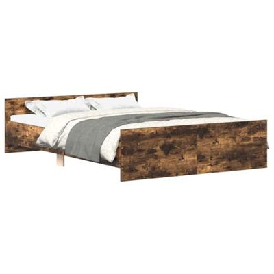 Bedframe met hoofd- en voeteneinde gerookt eiken 140x190 cm