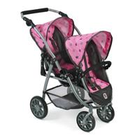 Tweeling Poppenwagen Vario - Stars Grijs - thumbnail
