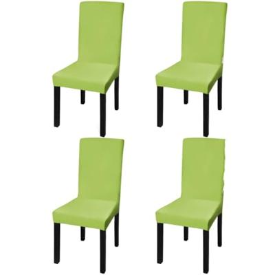VidaXL Stoelhoezen 4 st stretch recht groen VidaXL Stoelhoezen 4 st stretch recht groen