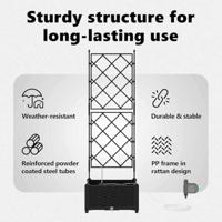 Tuin Bloempot Zwart 40 x 40 x 126 cm Staal - thumbnail