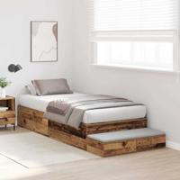 Opbergbedframe Oud hout 236.5 x 80 x 31.5 cm Bewerkt hout - thumbnail