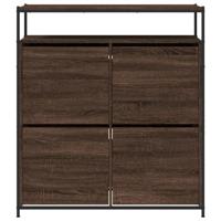 Schoenenkast met 4 klaplades 100x34x112 cm bruin eikenkleur - thumbnail