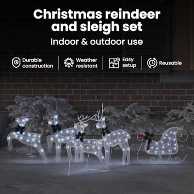 VidaXL Led rendieren 5 pcs wit stof