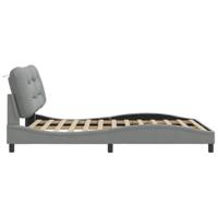 Bedframe zonder matras stof lichtgrijs 140x190 cm - thumbnail