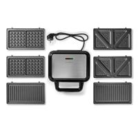 Nedis KAMG110FBK Multi Grill Grill / Sandwich / Waffle 700 W 22 X 12.5 Cm Automatische Temperatuurregeling Kunststof / Roestvrij Staal - thumbnail