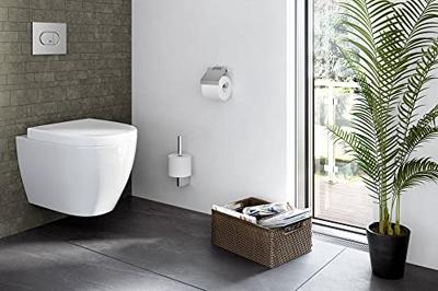 ZACK Atore toiletrolhouder met klep geborsteld RVS ZACK Atore toiletrolhouder met klep geborsteld RVS