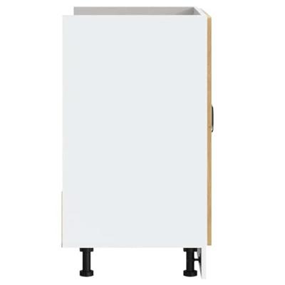 Spoelbakonderkast Lucca bewerkt hout artisanaal eikenkleur