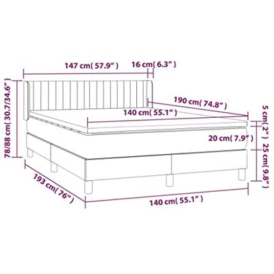 Boxspring met matras stof crèmekleurig 140x190 cm