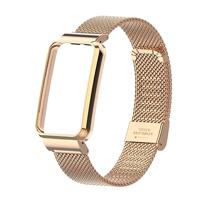 Milanese bandje met case - Champagne goud - Xiaomi Smart band 7 Pro - thumbnail