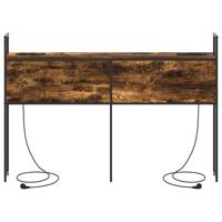 Opberghoofdbord Gerookt eiken 140 cm Bewerkt hout - thumbnail