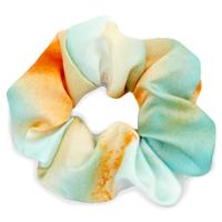scrunchie Zijde Turquoise-orange - thumbnail