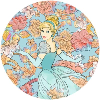 Komar Dots; Komar Home Behangcirkel Disney Princess - Cinderella Pastel Dreams - DD1-003