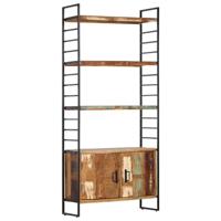 Boekenkast met 4 schappen 80x30x180 cm massief gerecycled hout - thumbnail