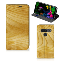 LG G8s Thinq Book Wallet Case Licht Hout - thumbnail