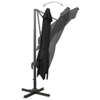 VidaXL Zweefparasol met paal en led-verlichting 300 cm zwart - thumbnail