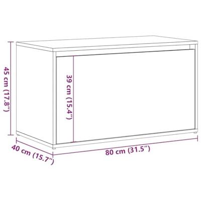 Halbankje 80x40x45 cm bewerkt hout oud houtkleurig - thumbnail