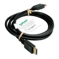 ROLINE GREEN DisplayPort-kabel, v1.4, DP M - M, zwart, 2 m - thumbnail