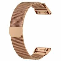 By Qubix - Milanese bandje - Rosé goud - Compatible met Garmin Quatix 8-47mm - Compatible Garmin bandje - Bandbreedte: 22mm - thumbnail