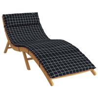 Zon Loungerkussen Geruit Zwart 178 x 60 x 4 cm Oxford stof - thumbnail