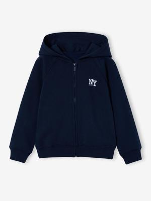 Sweater met rits jongen Basics marineblauw