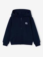 Sweater met rits jongen Basics marineblauw - thumbnail