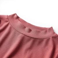 Kindershirt met lange mouwen en lage col 116 roodbruin - thumbnail