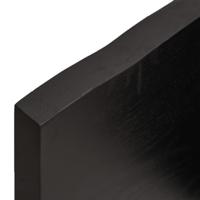 Wastafelblad 100x60x(2-4) cm behandeld massief hout donkerbruin - thumbnail