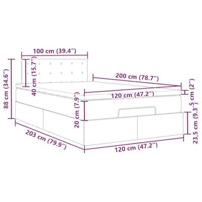 Ottoman bed met matras 120x200cm fluweel zwart